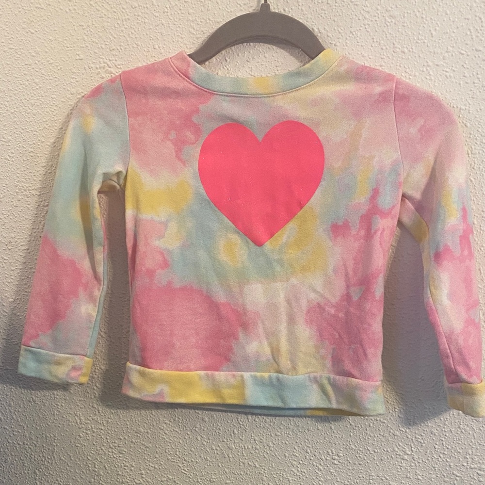 The Children's Place Pink Heart Tie-Dye Long Sleeve Tee